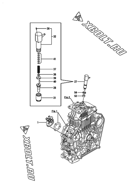  Топливный насос высокого давления (ТНВД) и форсунка двигателя Yanmar L100V6BJ1C9G