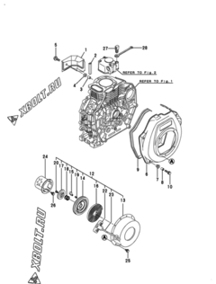  Двигатель Yanmar L70AE-DPY4, узел -  Пусковое устройство 