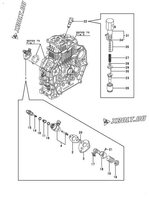  Топливный насос высокого давления (ТНВД) двигателя Yanmar L70AE-DEP4ST