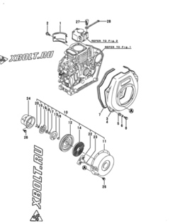  Двигатель Yanmar L40AE-DP2T, узел -  Пусковое устройство 