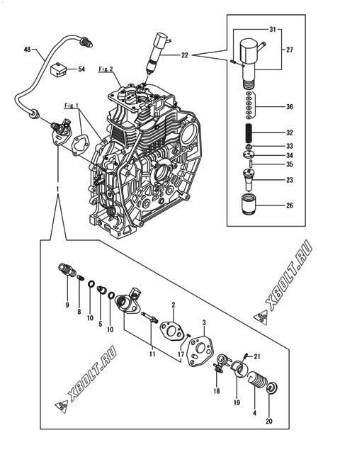  Топливный насос высокого давления (ТНВД) и форсунка двигателя Yanmar YDG300NS-5E-P