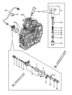  Двигатель Yanmar YDG300NS-5E-P, узел -  Топливный насос высокого давления (ТНВД) и форсунка 