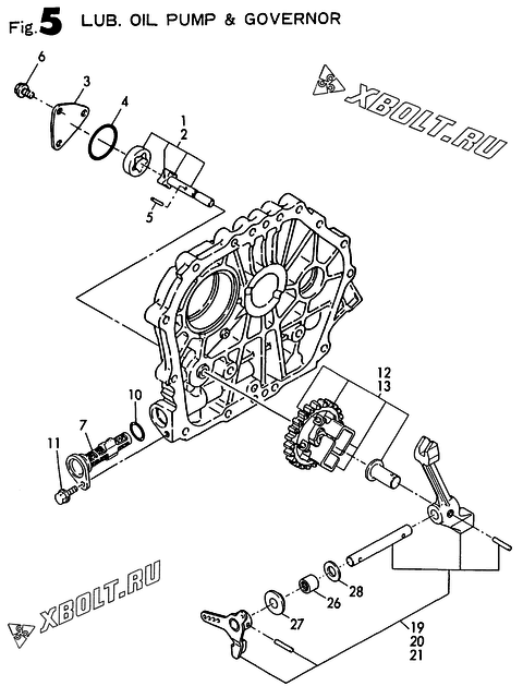  Масляный насос и регулятор оборотов двигателя Yanmar 3000SE-L5EG2