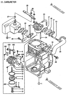  Двигатель Yanmar SE800A, узел -  Карбюратор 