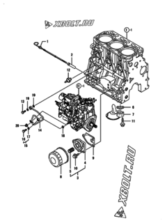  Двигатель Yanmar 3TNV88-GGEH, узел -  Система смазки 