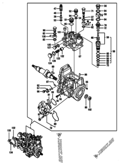  Двигатель Yanmar 4TNV84T-GGEH, узел -  Топливный насос высокого давления (ТНВД) 
