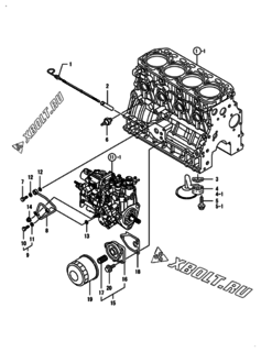  Двигатель Yanmar 4TNV88-GGEH, узел -  Система смазки 