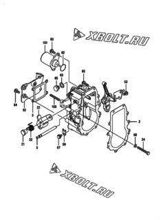  Двигатель Yanmar 4TNV88-GGEH, узел -  Регулятор оборотов 