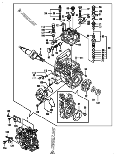  Двигатель Yanmar 4TNV98-GGEH, узел -  Топливный насос высокого давления (ТНВД) 