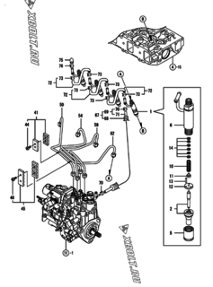  Двигатель Yanmar 4TNV88-BGGEP, узел -  Форсунка 