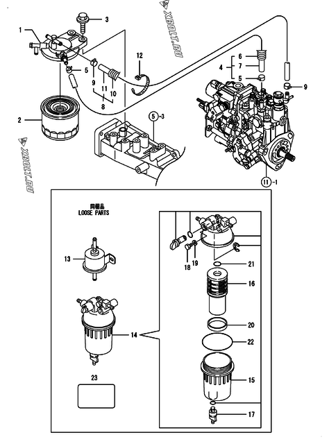  Топливопровод двигателя Yanmar 4TNV88-BGGEP