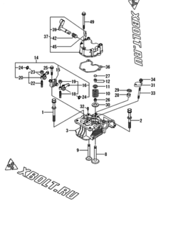  Двигатель Yanmar L100N6FJ1Z1JAER, узел -  Головка блока цилиндров (ГБЦ) 