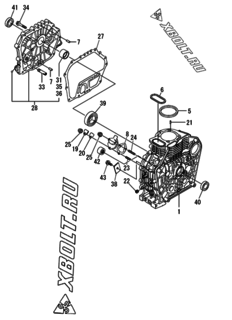  Двигатель Yanmar L70N6EJ1T1CAMO, узел -  Блок цилиндров 