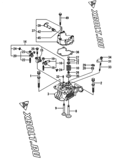  Двигатель Yanmar L100V5EJ1T1HAMA, узел -  Головка блока цилиндров (ГБЦ) 