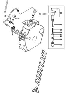  Двигатель Yanmar L70V5EJ1C1HAMA, узел -  Топливный насос высокого давления (ТНВД) и форсунка 