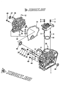  Двигатель Yanmar L48N6-PDP, узел -  Блок цилиндров 