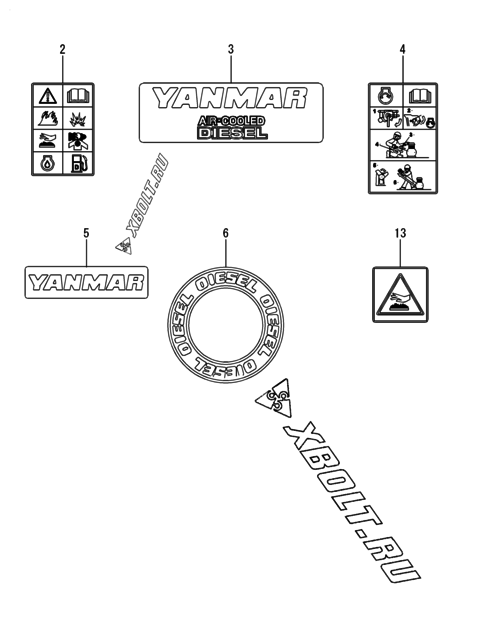  Шильды двигателя Yanmar L48N6-PDP