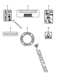  Двигатель Yanmar L70N6-PDP, узел -  Шильды 