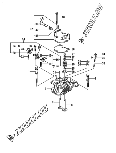  Головка блока цилиндров (ГБЦ) двигателя Yanmar L70N6AF1R2JA