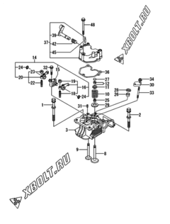  Двигатель Yanmar L70N6AF1R2JA, узел -  Головка блока цилиндров (ГБЦ) 