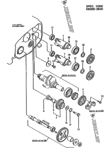  Двигатель Yanmar NF80-LIKFW, узел -  Стабилизатор 