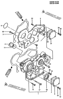  Двигатель Yanmar 3TN84L-RMZ, узел -  Корпус редуктора 