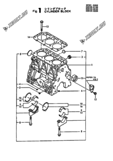  Двигатель Yanmar 3TN84L-RTBA, узел -  Блок цилиндров 