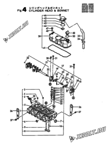  Двигатель Yanmar 3TN84L-RTBA, узел -  Головка блока цилиндров (ГБЦ) 