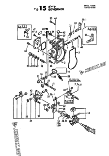  Двигатель Yanmar 3TN84L-RTBA, узел -  Регулятор оборотов 