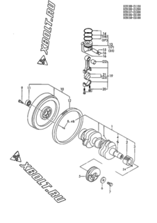  Двигатель Yanmar 3TN84TL-RMZ, узел -  Коленвал и поршень 