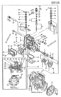  Двигатель Yanmar 3TN78L-RMCD, узел -  Топливный насос высокого давления (ТНВД) 