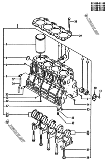  Двигатель Yanmar 4T112TL-GN, узел -  Блок цилиндров 