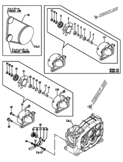  Двигатель Yanmar NFAD5-JIK, узел -  Вентилятор 