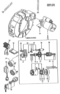  Двигатель Yanmar 3TN82L-RNG1, узел -  Стартер 