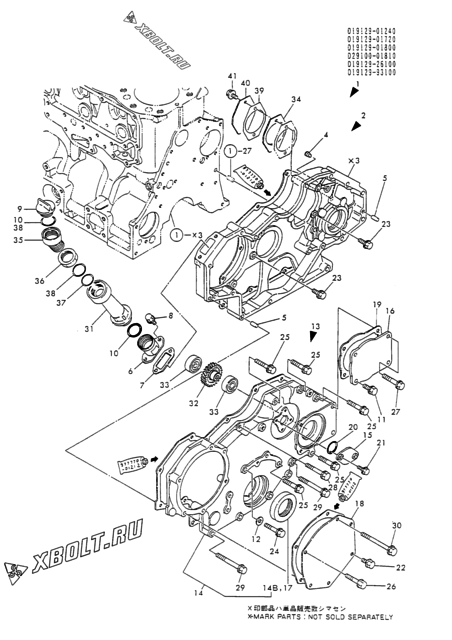  Корпус редуктора двигателя Yanmar 4TN100L-FB