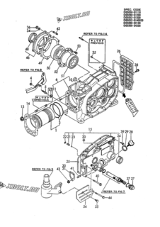  Двигатель Yanmar NFAD6-LEIK1, узел -  Блок цилиндров 