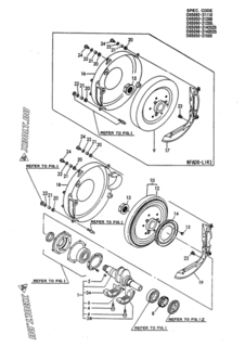  Двигатель Yanmar NFAD6-LEIK1, узел -  Коленвал и маховик 
