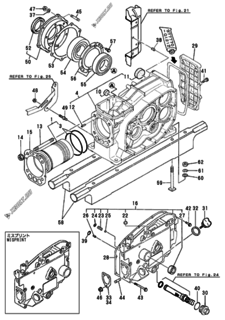  Двигатель Yanmar NFAD7-KMK, узел -  Блок цилиндров 