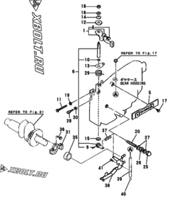  Двигатель Yanmar NFAD7-KMK, узел -  Регулятор оборотов и прибор управления 