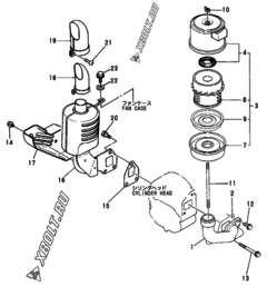  Двигатель Yanmar NFD9-(E)KMK, узел -  Воздушный фильтр и глушитель 