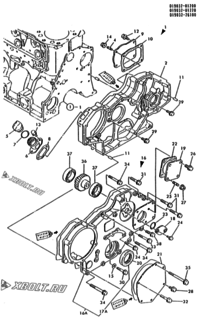  Двигатель Yanmar 3TN100L-YBVM, узел -  Корпус редуктора 