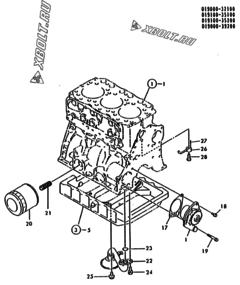  Двигатель Yanmar 3TN100L-YBVM, узел -  Система смазки 