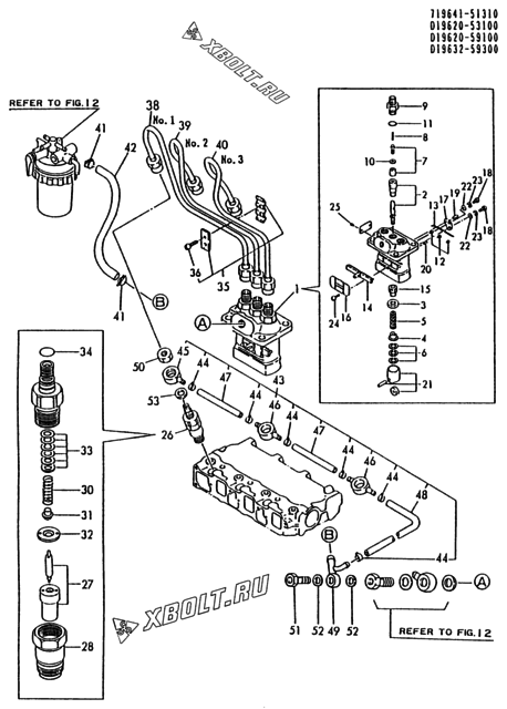  Топливный насос высокого давления (ТНВД) двигателя Yanmar 3TNA72L-UMS