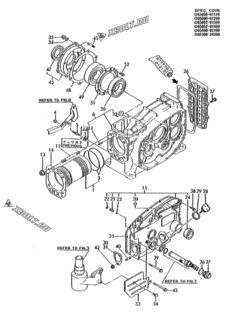  Двигатель Yanmar NFAD6-LIKFW, узел -  Корпус блока цилиндров 