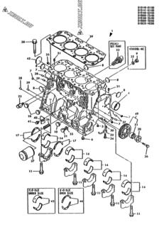  Двигатель Yanmar 4TN100TL-NC, узел -  Блок цилиндров 
