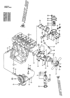  Двигатель Yanmar 3TN84TL-RMZ2, узел -  Система водяного охлаждения 
