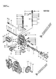  Двигатель Yanmar 3TN84TL-RMZ2, узел -  Топливный насос высокого давления (ТНВД) 