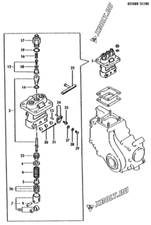  Двигатель Yanmar 3T72HL-HKS, узел -  Топливный насос высокого давления (ТНВД) 