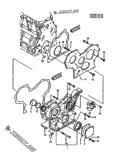  Двигатель Yanmar 4TNA78TL-RFA, узел -  Корпус редуктора 
