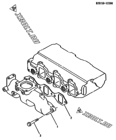  Двигатель Yanmar 3TN78L-DWWCH, узел -  Впускной коллектор 